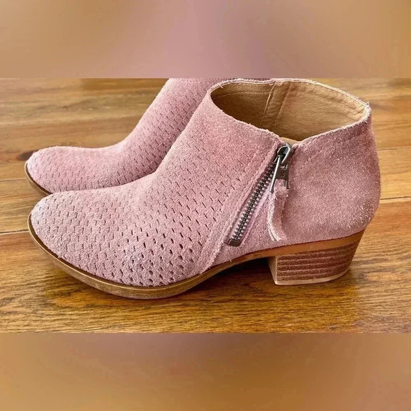 Lucky Brand | Dusty Pink Suede | Ankle Boots | Western, Size 6.5 - Picture 1 of 6